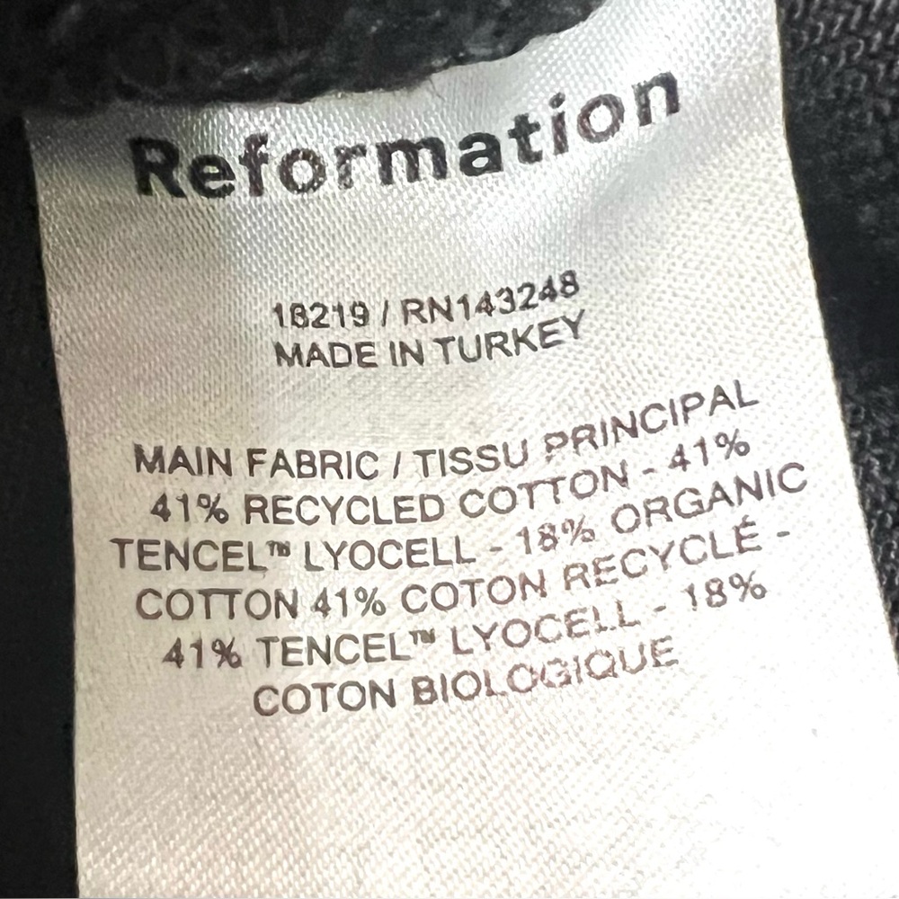 Reformation Black Seattle High Rise Button Fly Straight Leg Denim Jeans Women 26 - Picture 10 of 11